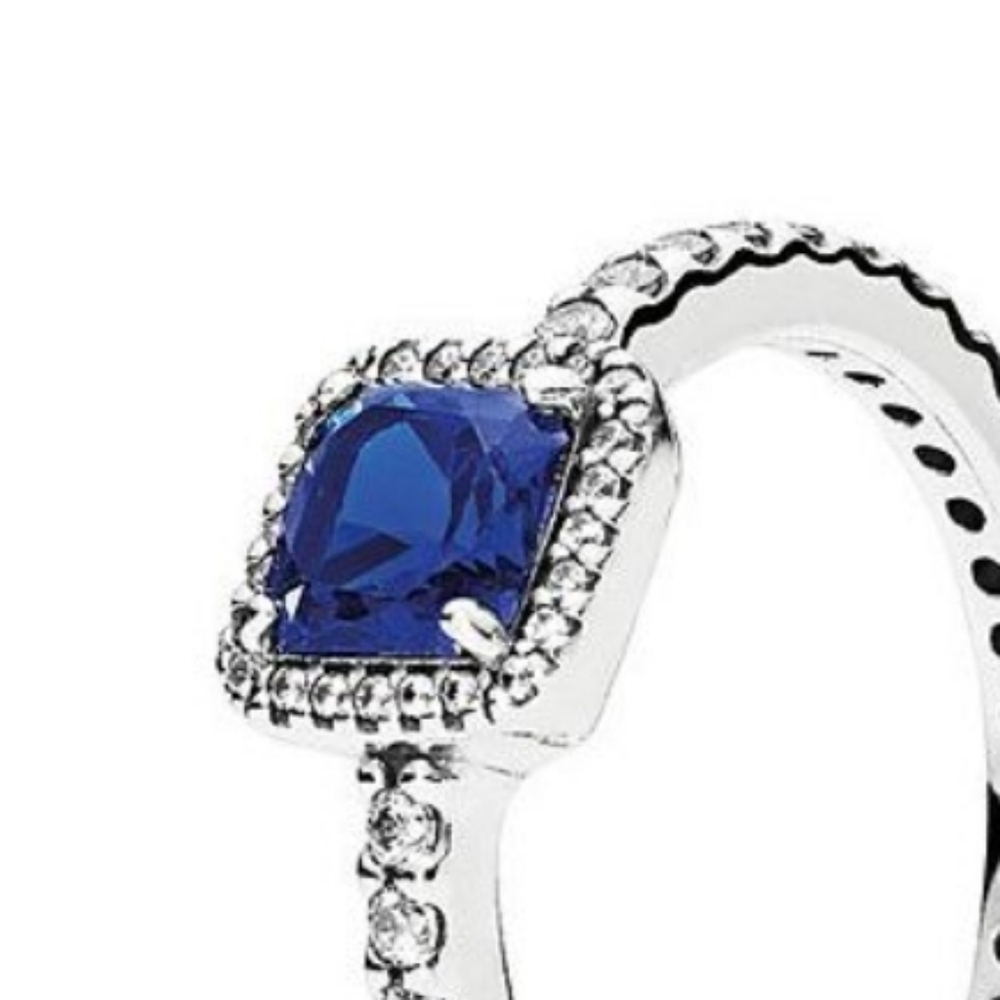 Pandora Timeless Elegance Ring, True Blue Crystal & Clear Cubic Zirconia - Picture 10 of 11